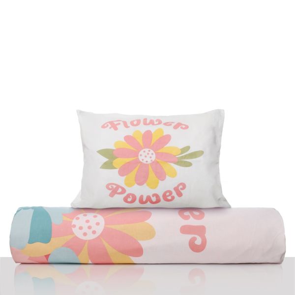 מצעי כותנה ילדים Flower Power מצעי כותנה ילדים Flower Power